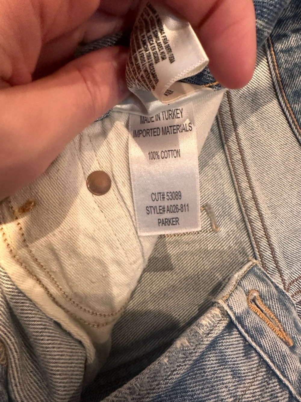 Agolde Light Blue Parker Distressed High-Rise Denim Shorts - Picture 6 of 7